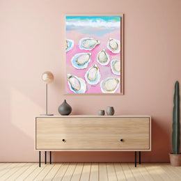Oyster Coastal Poster Pastel Beach Wall Art