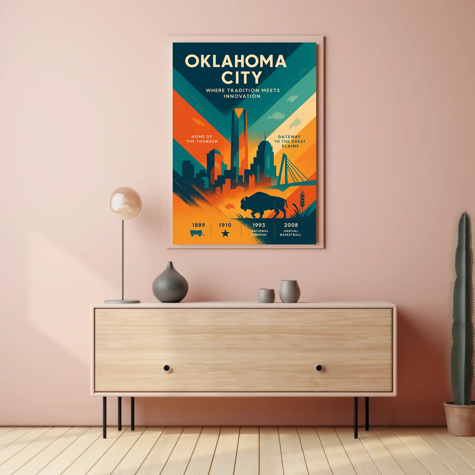Oklahoma City Skyline: Urban or Cityscape Poster PosterGoat
