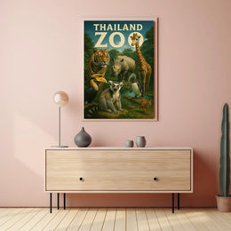 Thailand Zoo Wildlife Showcase Poster