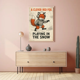 Fox Playing In Snow Poster