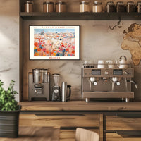 Madrid Flower Market Scene: Urban or Cityscape Poster