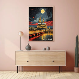 Cologne at Night Poster