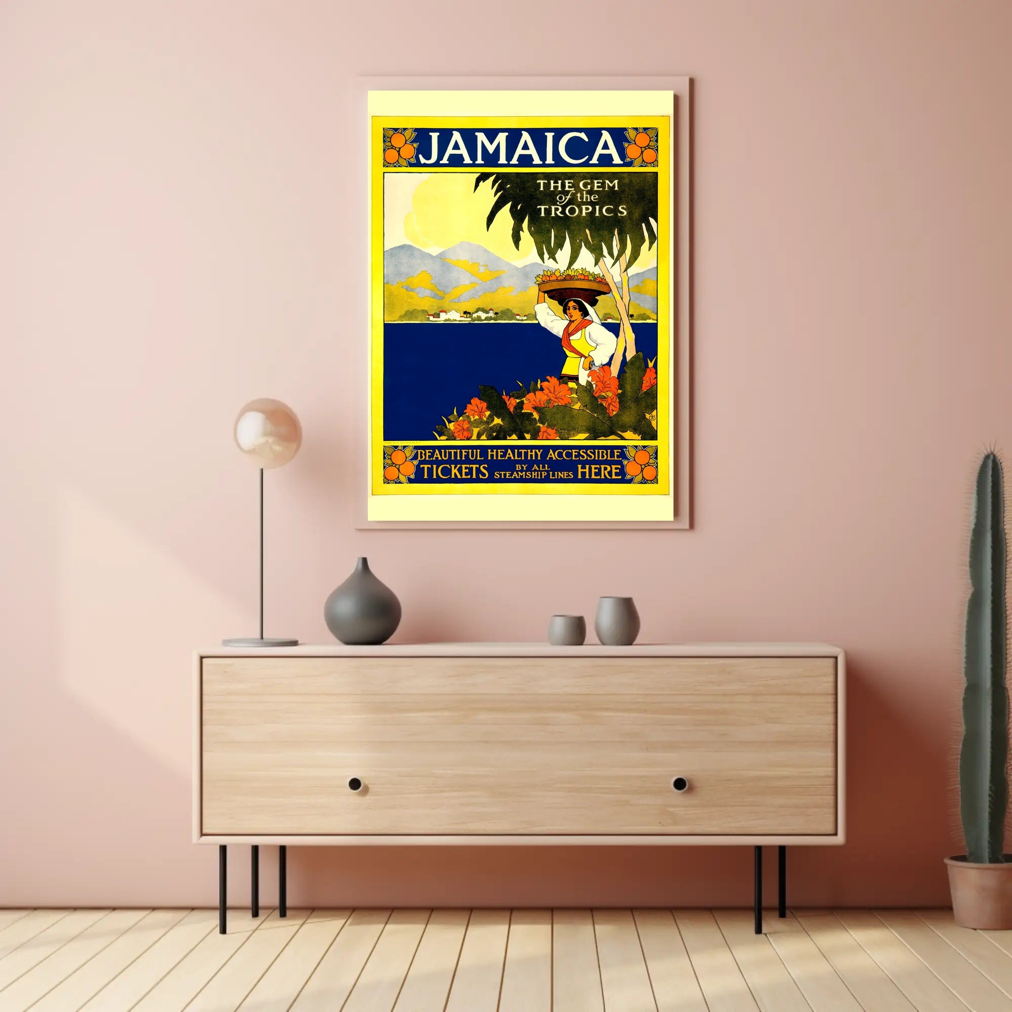 Jamaica Travel Paradise: Vintage Stylized Tropical Adventure Poster