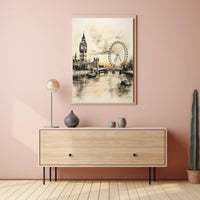 London Landmarks In Watercolor Poster