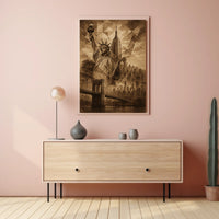 Iconic New York City Skyline Poster Vintage Wall Art