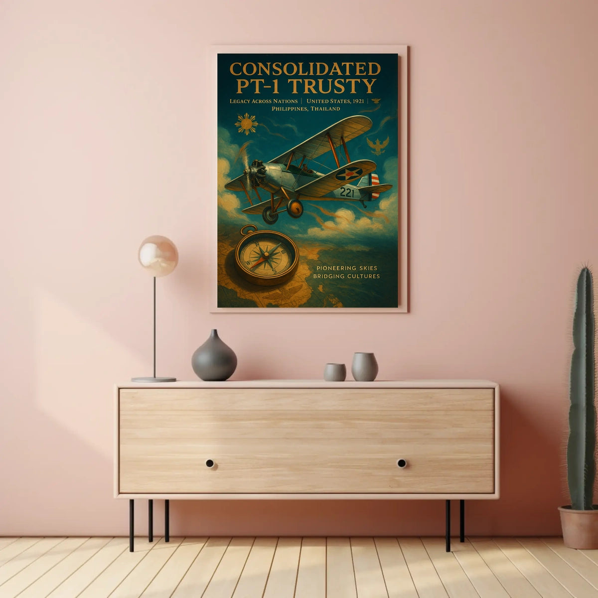 Vintage Aviation Poster: Consolidated PT-1 Trusty Adventure