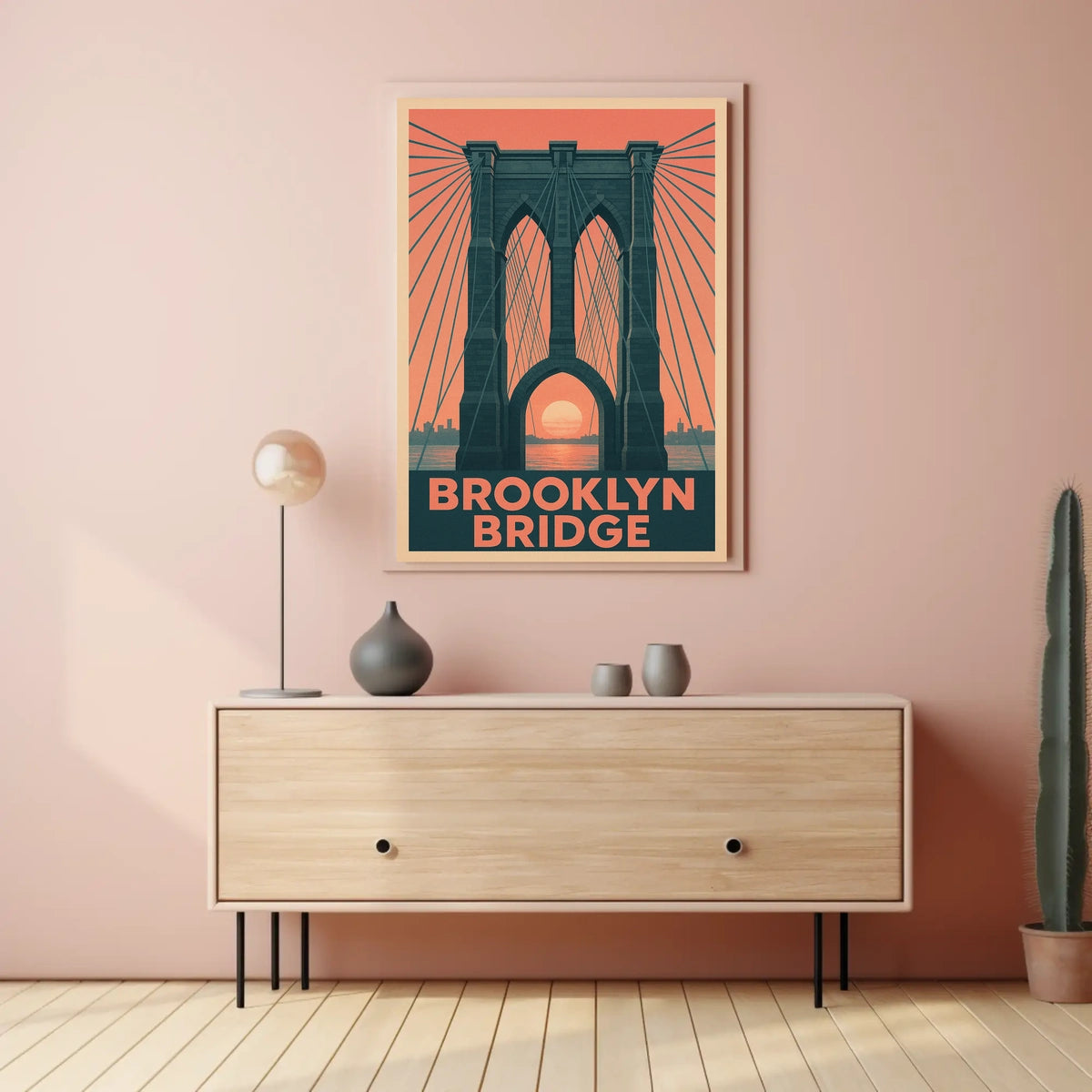 Brooklyn Bridge Elegance Travel Poster