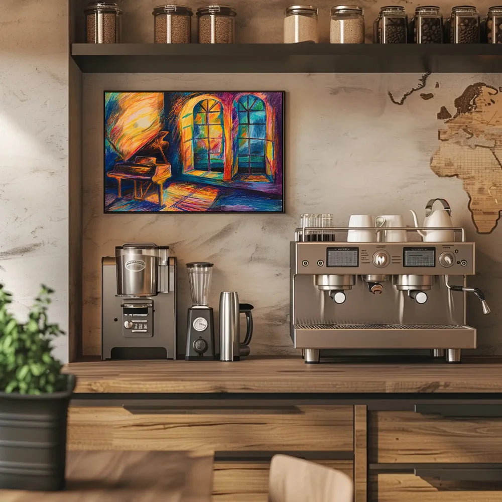 Grand Piano in Dreamlike Abstract Artwork Poster