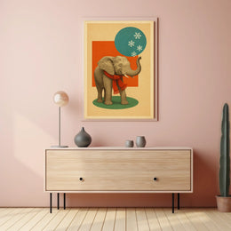 Winter Elephant Poster