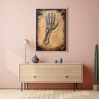 Skeletal Hand Emerging Art Design - Abstract, Artistic Poster