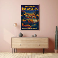 Vintage Los Angeles Poster: Hollywood Glamour & Classic Cars