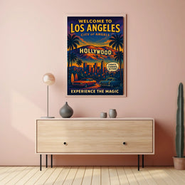 Vintage Los Angeles Poster: Hollywood Glamour & Classic Cars