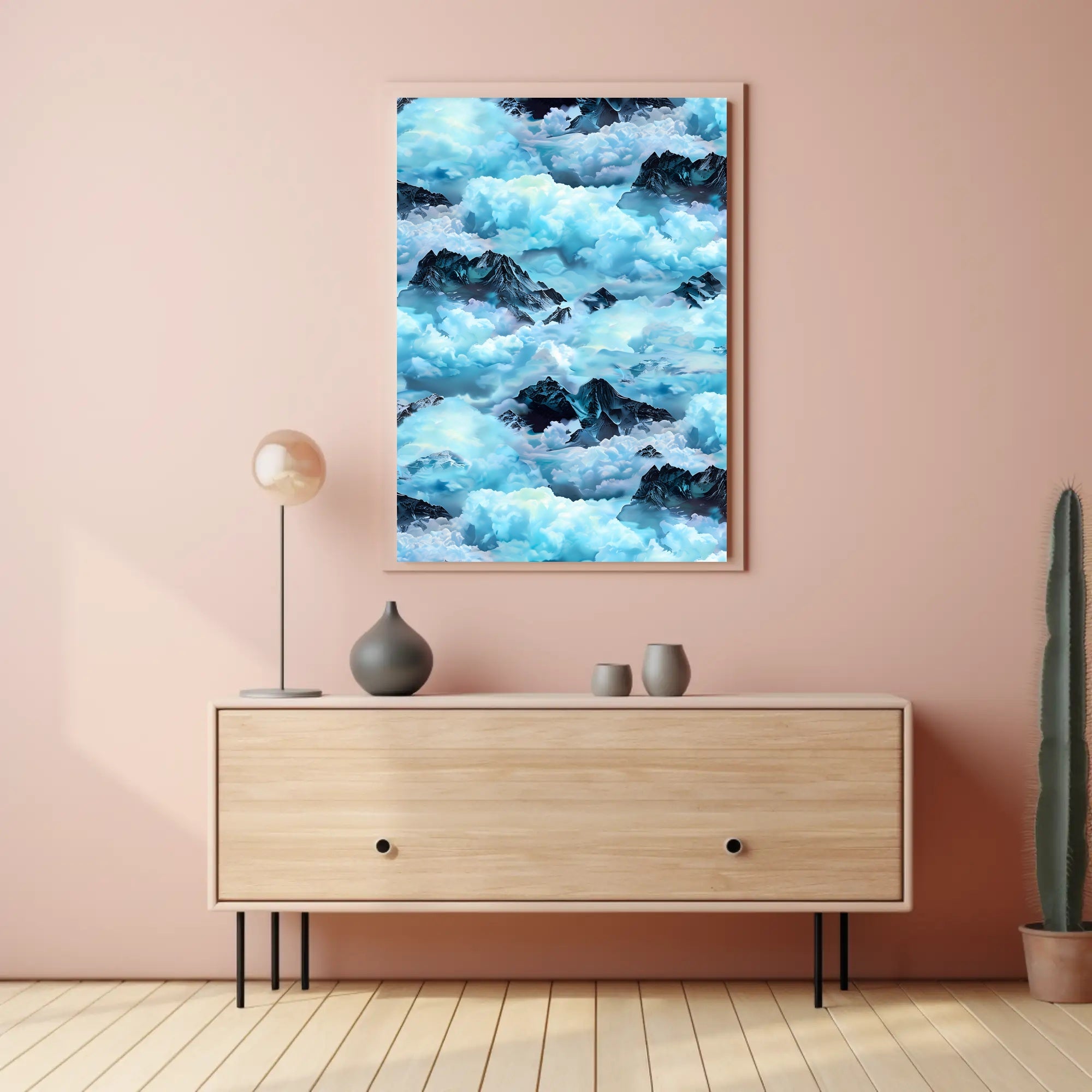 Majestic Mountain Clouds Wall Art Print