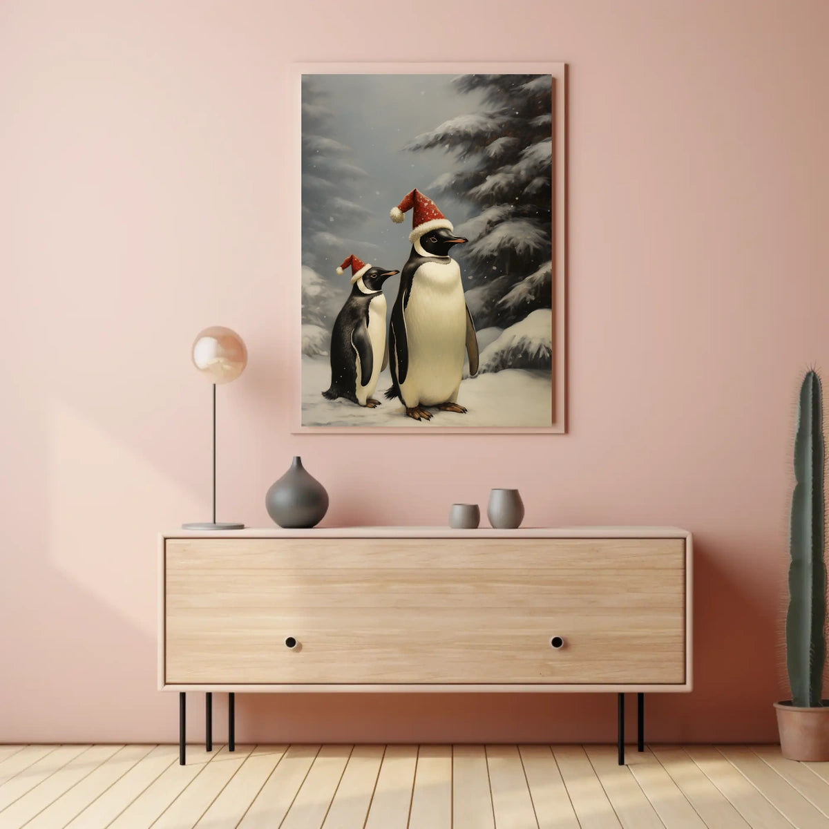 Festive Penguins In Winter Wonderland Poster