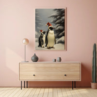Festive Penguins In Winter Wonderland Poster
