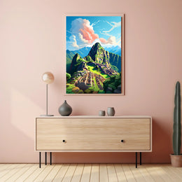 Machu Picchu A Digital Impression Poster