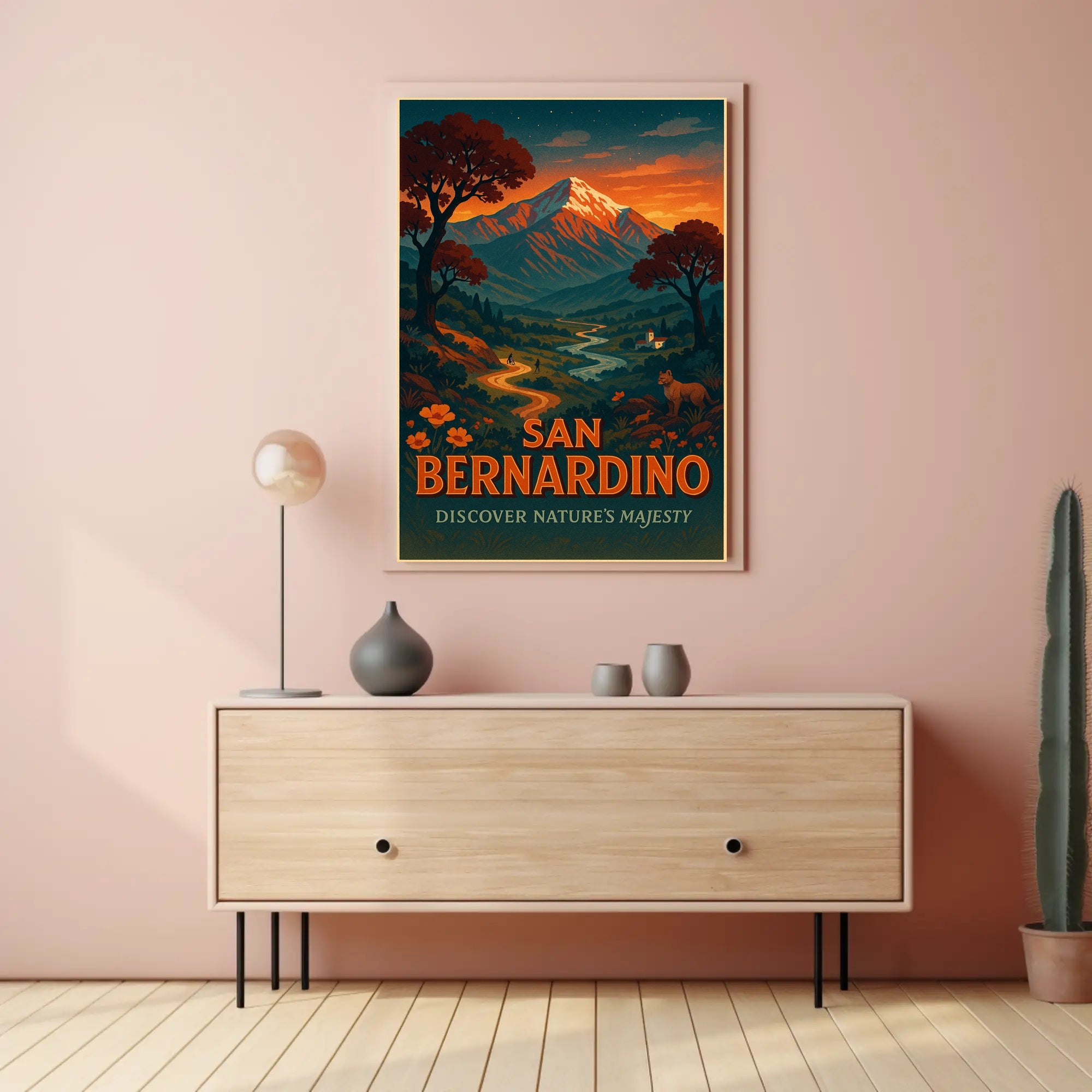 San Bernardino Nature Poster Vintage Travel Print
