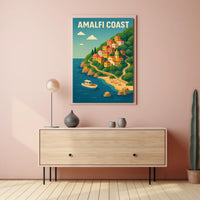 Amalfi Coast Poster Wall Art For Coastal Decor And Travel