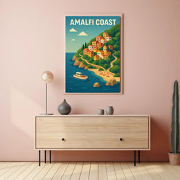 Amalfi Coast Poster Wall Art For Coastal Decor And Travel
