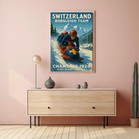 Switzerland Bobsleigh Team Chamonix 1924 Poster