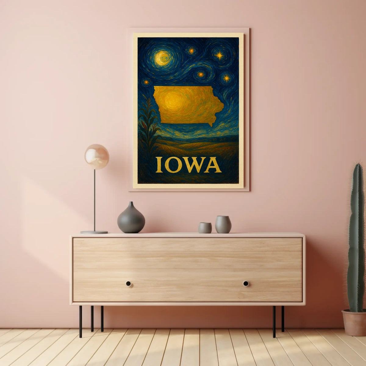 Iowa Impressionistic Landscape Art Print - Cultural or Heritage Poster
