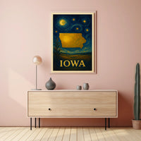 Iowa Impressionistic Landscape Art Print - Cultural or Heritage Poster