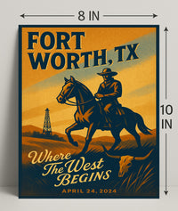 Fort Worth, TX Where the West Begins Poster PosterGoat