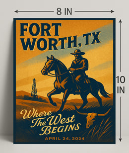 Fort Worth, TX Where the West Begins Poster PosterGoat