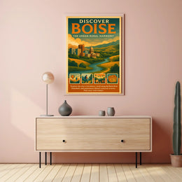 Boise Harmony: Urban and Rural Travel Poster PosterGoat