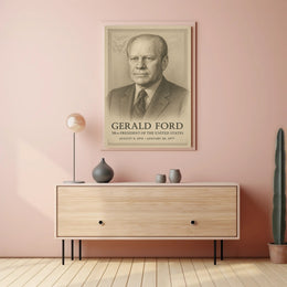 Gerald Ford 38th President Sketch Poster Art Print PosterGoat