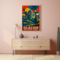 Glacier National Park Commemorative Art Poster