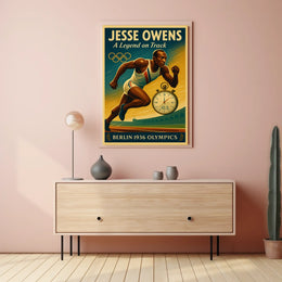Jesse Owens Berlin 1936 Olympics Vintage Poster Art