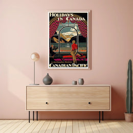 Canadian Rockies Vintage Travel View, Inviting Adventure Travel Poster PosterGoat