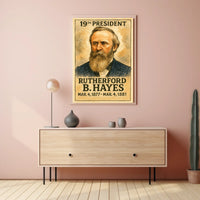 Rutherford B. Hayes 19th President of the United States Exaggerated Cartoon Sketch Poster