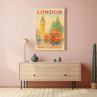London Christmas Scene Poster