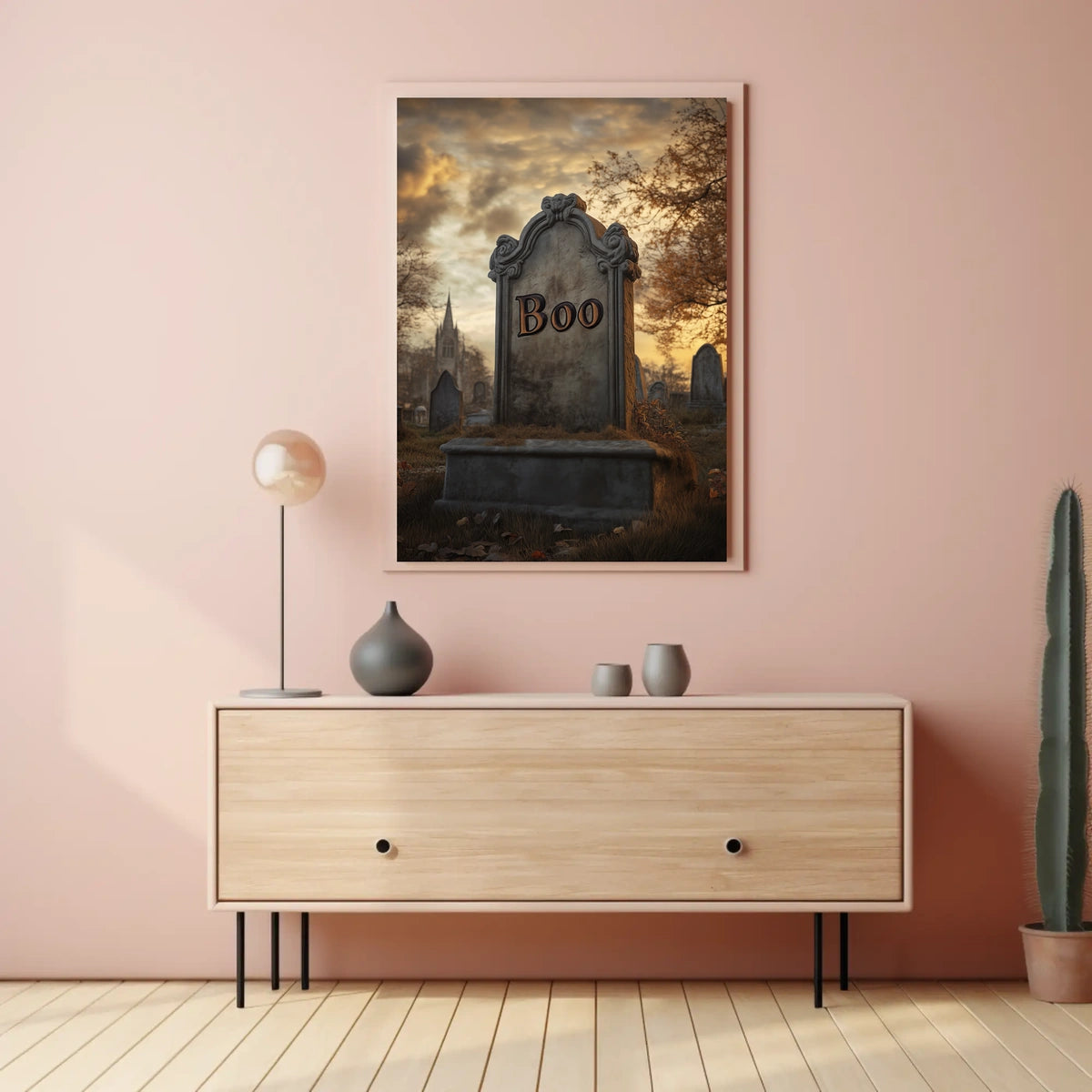 Spooky Graveyard Halloween Tombstone Eerie Poster