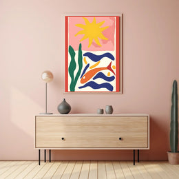 Ocean Scene Poster Vibrant Coastal Wall Art Print