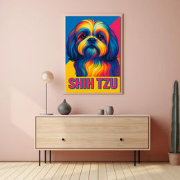 Vibrant Shih Tzu Portrait Poster