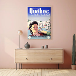 Vintage Québec Winter Wonderland Travel Poster PosterGoat