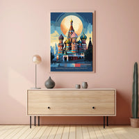 St. Basil's Cathedral Vibrant Abstract Heritage Poster