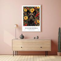 The Artistry of 19th Century with Floral Dog Artistic Poster