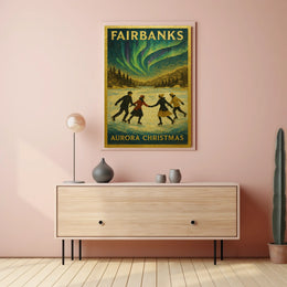Fairbanks Aurora Christmas Poster