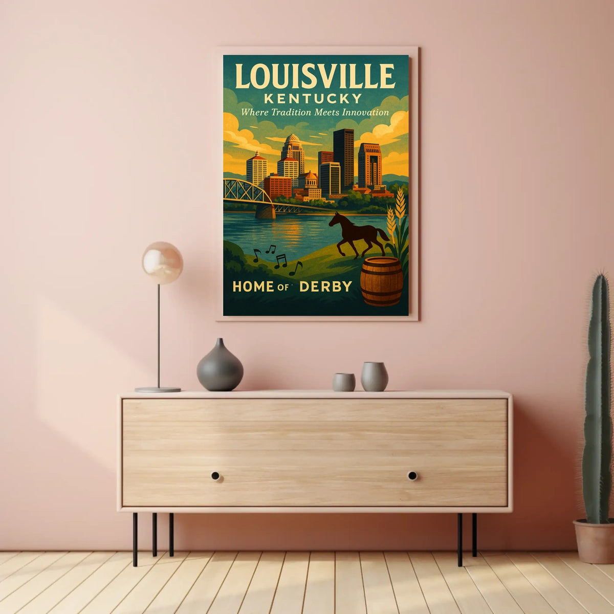 Louisville Derby Iconic Skyline Heritage Travel Souvenir Culture Wall Art Timeless Poster