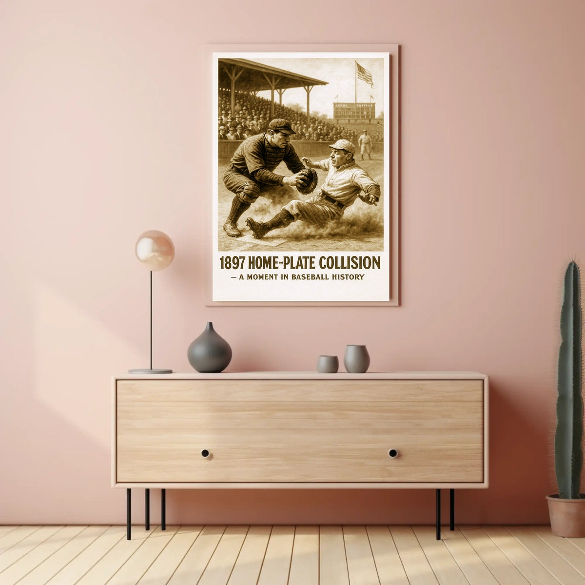 1897 Home-Plate Collision Poster