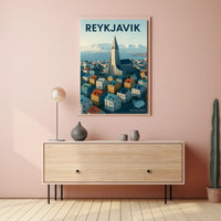 Reykjavik Cityscape Adventure Travel Poster PosterGoat