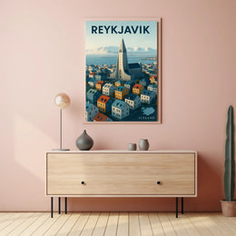 Reykjavik Cityscape Adventure Travel Poster PosterGoat