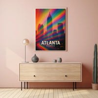 Atlanta Skyline Vibrant Pop Art Poster