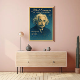 Albert Einstein Inspirational Genius Vintage Art Poster