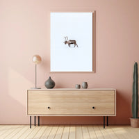 Solitary Reindeer In Snow Poster