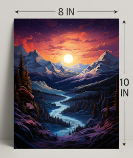 Majestic Mountain Sunset Poster
